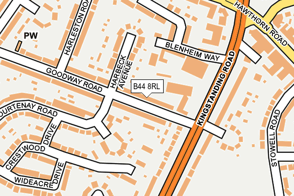 B44 8RL map - OS OpenMap – Local (Ordnance Survey) B44 8RL map - OS OpenMap – Local (Ordnance Survey)