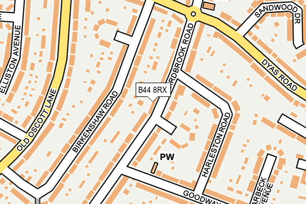 B44 8RX map - OS OpenMap – Local (Ordnance Survey) B44 8RX map - OS OpenMap – Local (Ordnance Survey)
