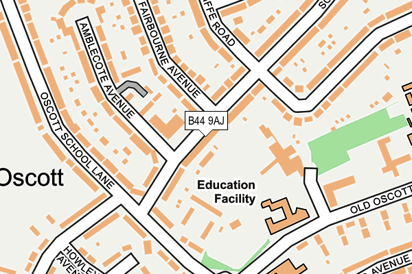 B44 9AJ map - OS OpenMap – Local (Ordnance Survey) B44 9AJ map - OS OpenMap – Local (Ordnance Survey)
