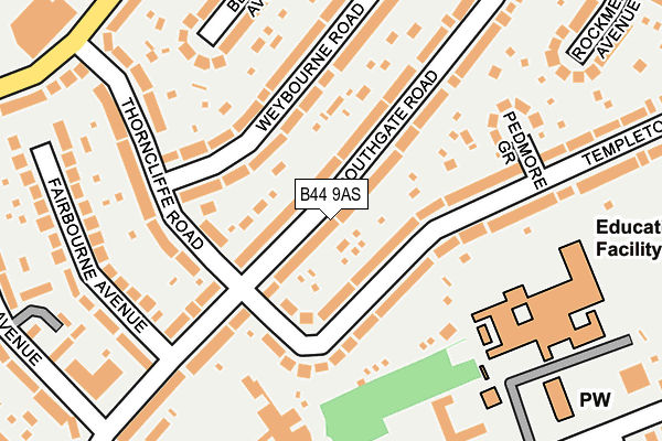 B44 9AS map - OS OpenMap – Local (Ordnance Survey) B44 9AS map - OS OpenMap – Local (Ordnance Survey)