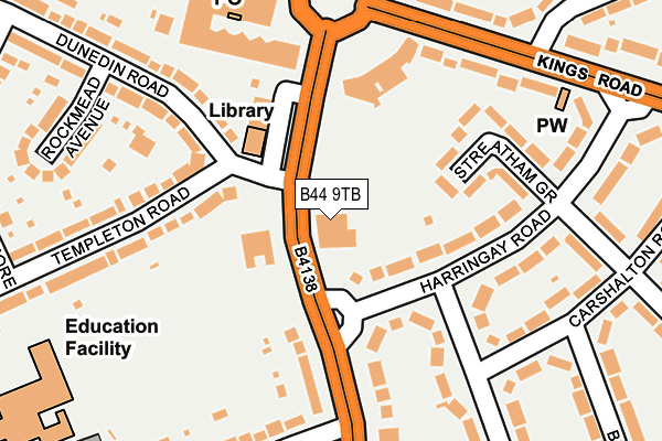 B44 9TB map - OS OpenMap – Local (Ordnance Survey) B44 9TB map - OS OpenMap – Local (Ordnance Survey)