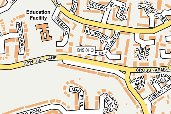 B45 0HQ map - OS OpenMap – Local (Ordnance Survey) B45 0HQ map - OS OpenMap – Local (Ordnance Survey)