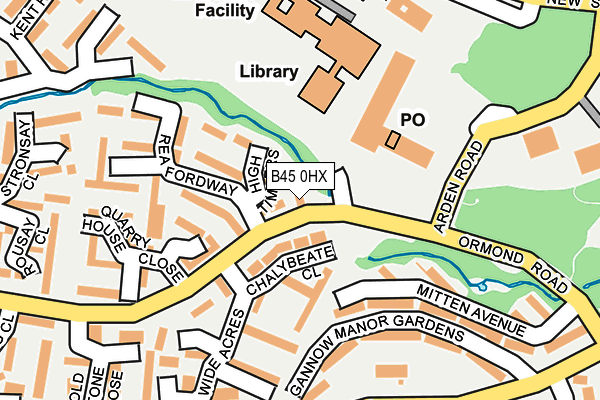 B45 0HX map - OS OpenMap – Local (Ordnance Survey) B45 0HX map - OS OpenMap – Local (Ordnance Survey)