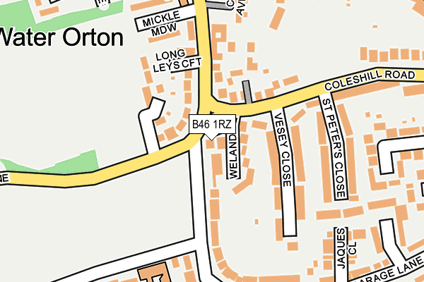 B46 1RZ map - OS OpenMap – Local (Ordnance Survey) B46 1RZ map - OS OpenMap – Local (Ordnance Survey)