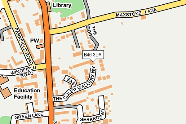 B46 3DA map - OS OpenMap – Local (Ordnance Survey) B46 3DA map - OS OpenMap – Local (Ordnance Survey)