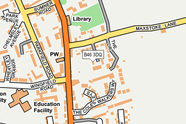 B46 3DQ map - OS OpenMap – Local (Ordnance Survey) B46 3DQ map - OS OpenMap – Local (Ordnance Survey)