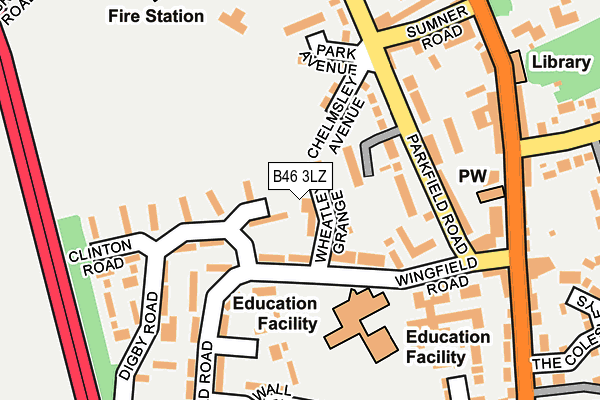 B46 3LZ map - OS OpenMap – Local (Ordnance Survey)
