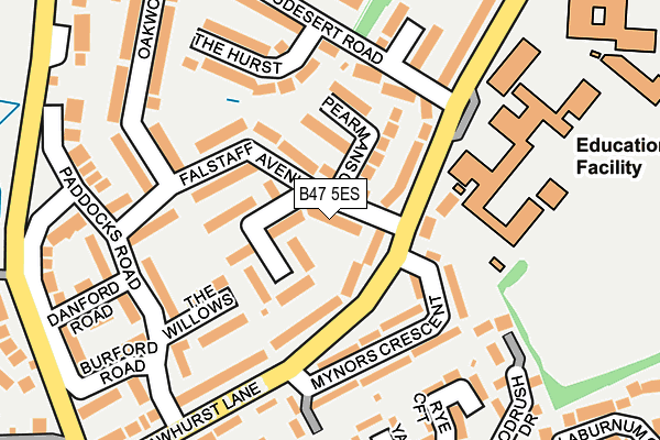 B47 5ES map - OS OpenMap – Local (Ordnance Survey) B47 5ES map - OS OpenMap – Local (Ordnance Survey)