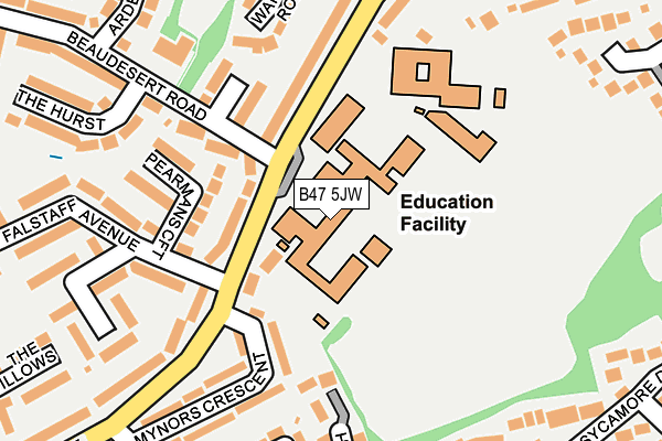 B47 5JW map - OS OpenMap – Local (Ordnance Survey) B47 5JW map - OS OpenMap – Local (Ordnance Survey)