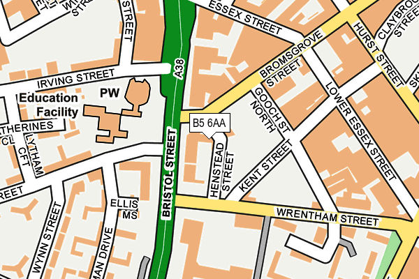 B5 6AA map - OS OpenMap – Local (Ordnance Survey) B5 6AA map - OS OpenMap – Local (Ordnance Survey)