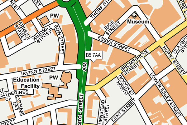 B5 7AA map - OS OpenMap – Local (Ordnance Survey) B5 7AA map - OS OpenMap – Local (Ordnance Survey)