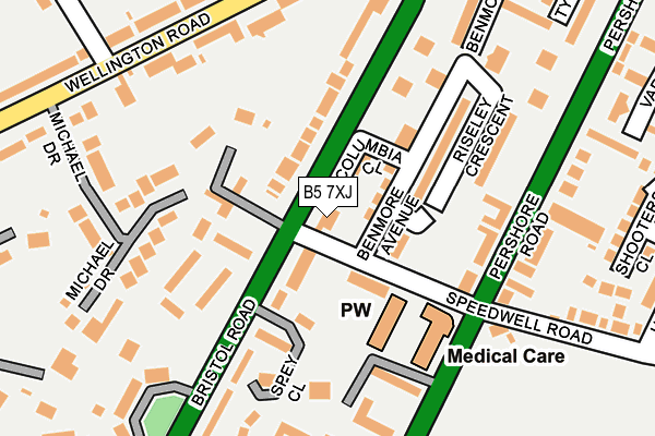 B5 7XJ map - OS OpenMap – Local (Ordnance Survey) B5 7XJ map - OS OpenMap – Local (Ordnance Survey)