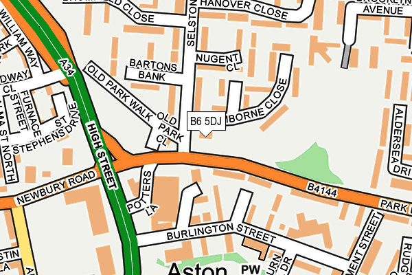 B6 5DJ map - OS OpenMap – Local (Ordnance Survey)