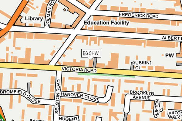 B6 5HW map - OS OpenMap – Local (Ordnance Survey) B6 5HW map - OS OpenMap – Local (Ordnance Survey)