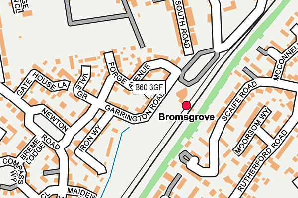 B60 3GF map - OS OpenMap – Local (Ordnance Survey)