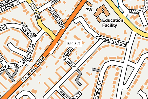 B60 3LT map - OS OpenMap – Local (Ordnance Survey) B60 3LT map - OS OpenMap – Local (Ordnance Survey)