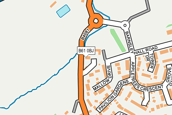 B61 0BJ map - OS OpenMap – Local (Ordnance Survey) B61 0BJ map - OS OpenMap – Local (Ordnance Survey)