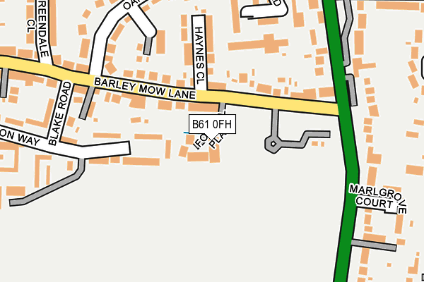 B61 0FH map - OS OpenMap – Local (Ordnance Survey) B61 0FH map - OS OpenMap – Local (Ordnance Survey)