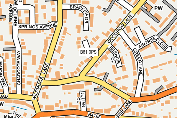 B61 0PS map - OS OpenMap – Local (Ordnance Survey) B61 0PS map - OS OpenMap – Local (Ordnance Survey)