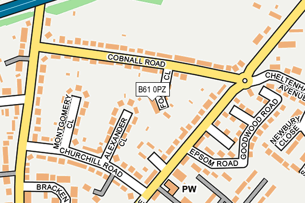 B61 0PZ map - OS OpenMap – Local (Ordnance Survey) B61 0PZ map - OS OpenMap – Local (Ordnance Survey)