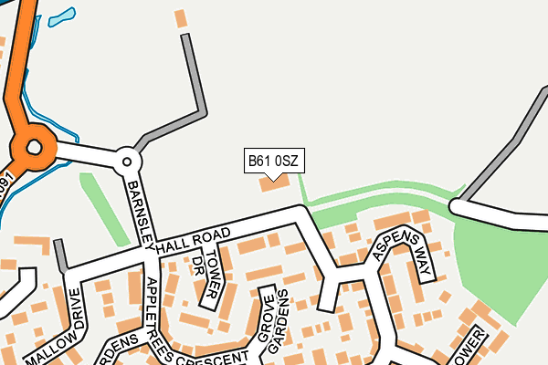 B61 0SZ map - OS OpenMap – Local (Ordnance Survey) B61 0SZ map - OS OpenMap – Local (Ordnance Survey)