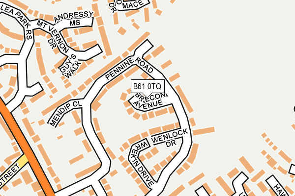 B61 0TQ map - OS OpenMap – Local (Ordnance Survey) B61 0TQ map - OS OpenMap – Local (Ordnance Survey)