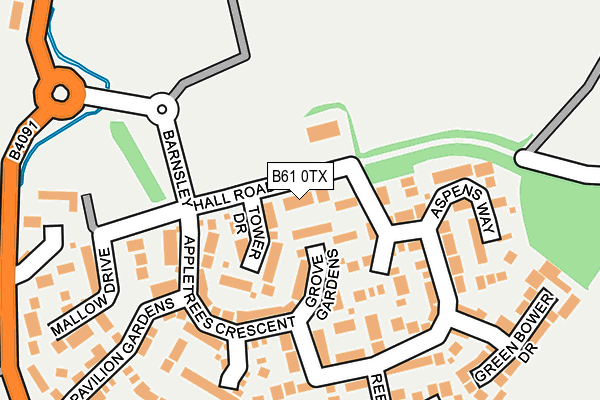B61 0TX map - OS OpenMap – Local (Ordnance Survey) B61 0TX map - OS OpenMap – Local (Ordnance Survey)