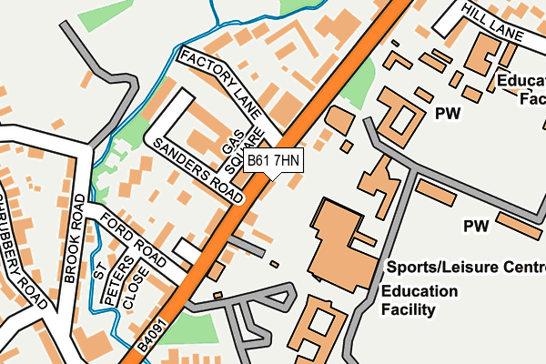 B61 7HN map - OS OpenMap – Local (Ordnance Survey)