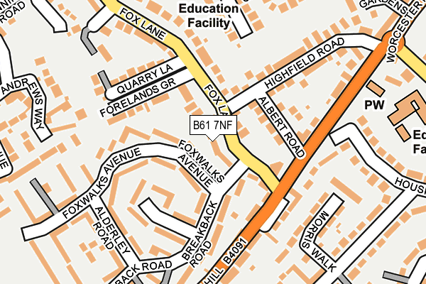 B61 7NF map - OS OpenMap – Local (Ordnance Survey) B61 7NF map - OS OpenMap – Local (Ordnance Survey)