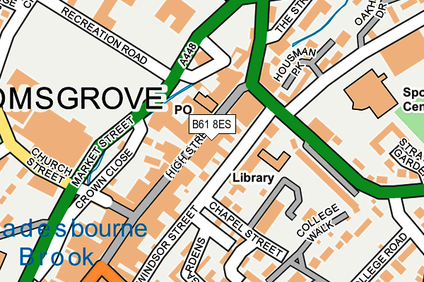B61 8ES map - OS OpenMap – Local (Ordnance Survey)