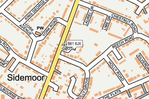 B61 8JX map - OS OpenMap – Local (Ordnance Survey) B61 8JX map - OS OpenMap – Local (Ordnance Survey)