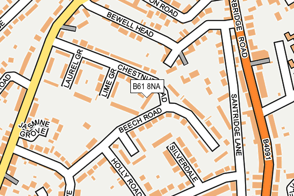 B61 8NA map - OS OpenMap – Local (Ordnance Survey) B61 8NA map - OS OpenMap – Local (Ordnance Survey)