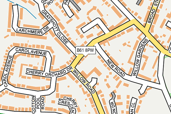 B61 8PW map - OS OpenMap – Local (Ordnance Survey) B61 8PW map - OS OpenMap – Local (Ordnance Survey)
