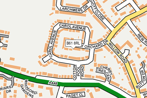 B61 8RL map - OS OpenMap – Local (Ordnance Survey) B61 8RL map - OS OpenMap – Local (Ordnance Survey)