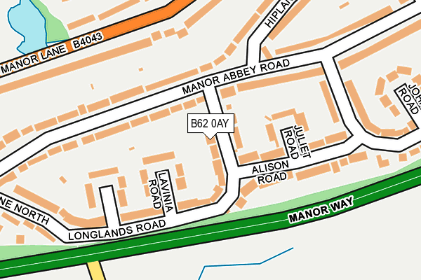 B62 0AY map - OS OpenMap – Local (Ordnance Survey) B62 0AY map - OS OpenMap – Local (Ordnance Survey)