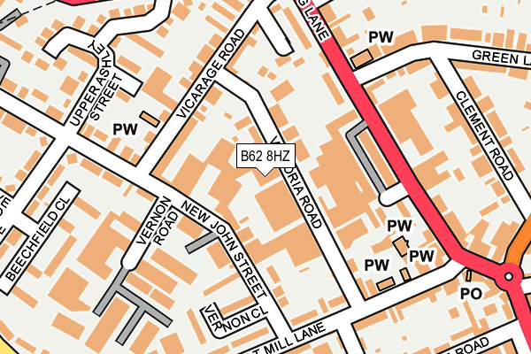 B62 8HZ map - OS OpenMap – Local (Ordnance Survey) B62 8HZ map - OS OpenMap – Local (Ordnance Survey)