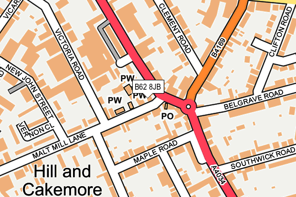 B62 8JB map - OS OpenMap – Local (Ordnance Survey) B62 8JB map - OS OpenMap – Local (Ordnance Survey)