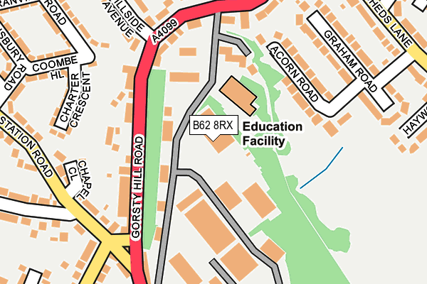 B62 8RX map - OS OpenMap – Local (Ordnance Survey) B62 8RX map - OS OpenMap – Local (Ordnance Survey)