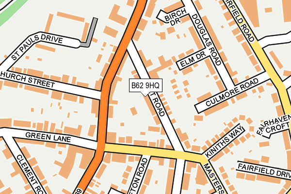 B62 9HQ map - OS OpenMap – Local (Ordnance Survey) B62 9HQ map - OS OpenMap – Local (Ordnance Survey)