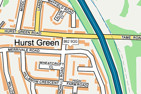 B62 9QG map - OS OpenMap – Local (Ordnance Survey) B62 9QG map - OS OpenMap – Local (Ordnance Survey)