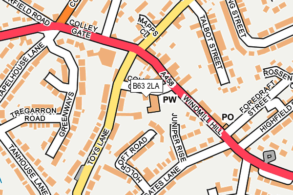 B63 2LA map - OS OpenMap – Local (Ordnance Survey) B63 2LA map - OS OpenMap – Local (Ordnance Survey)