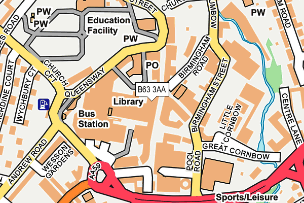 B63 3AA map - OS OpenMap – Local (Ordnance Survey)