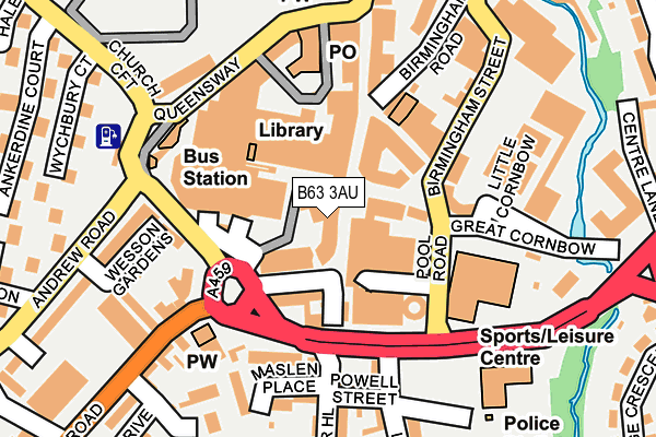 B63 3AU map - OS OpenMap – Local (Ordnance Survey)