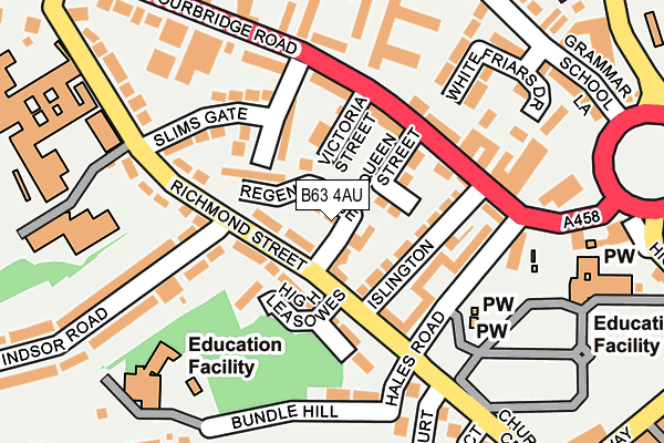B63 4AU map - OS OpenMap – Local (Ordnance Survey)