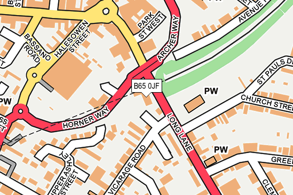 B65 0JF map - OS OpenMap – Local (Ordnance Survey) B65 0JF map - OS OpenMap – Local (Ordnance Survey)