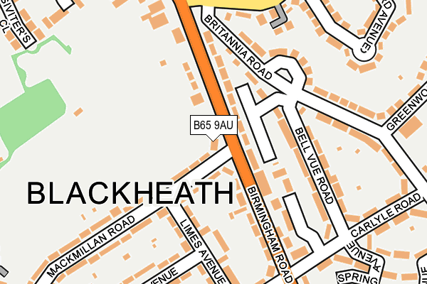 B65 9AU map - OS OpenMap – Local (Ordnance Survey) B65 9AU map - OS OpenMap – Local (Ordnance Survey)