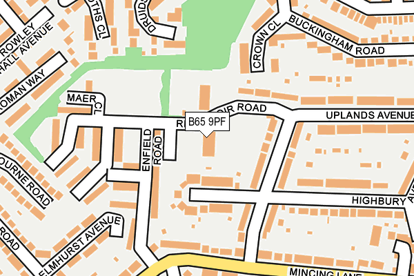 B65 9PF map - OS OpenMap – Local (Ordnance Survey) B65 9PF map - OS OpenMap – Local (Ordnance Survey)