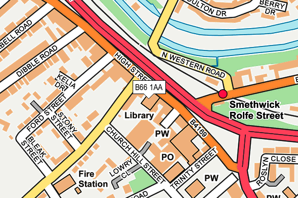 B66 1AA map - OS OpenMap – Local (Ordnance Survey) B66 1AA map - OS OpenMap – Local (Ordnance Survey)