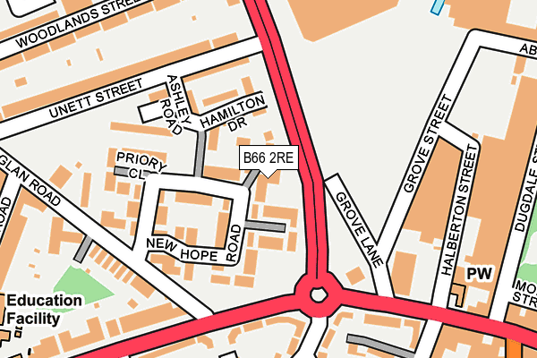 B66 2RE map - OS OpenMap – Local (Ordnance Survey) B66 2RE map - OS OpenMap – Local (Ordnance Survey)