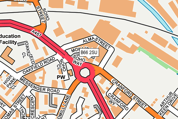 B66 2SU map - OS OpenMap – Local (Ordnance Survey) B66 2SU map - OS OpenMap – Local (Ordnance Survey)